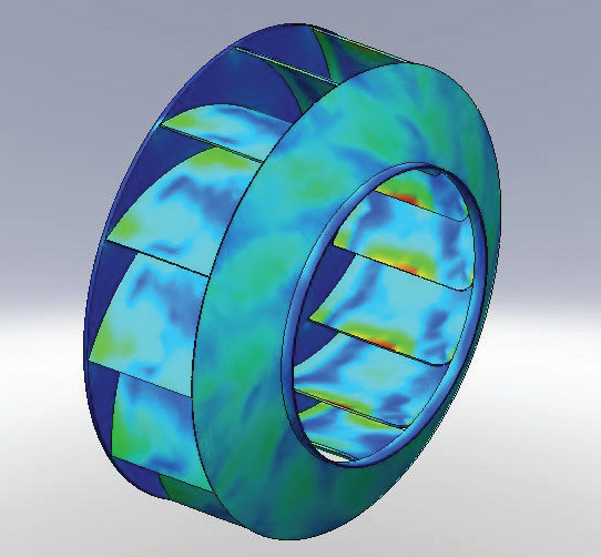 XBC backward curved centrifugal fan with blades slanted away from rotation